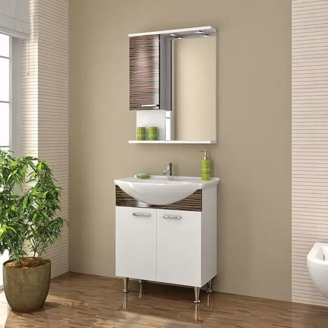 Mahadiyos 80 cm Beyaz MDF Banyo Dolabı
