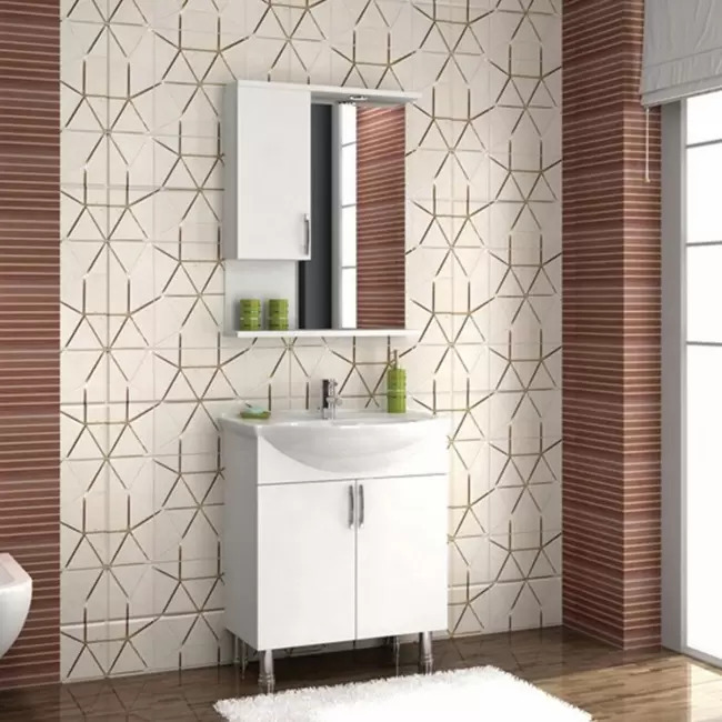Mahadiyos 80 cm Beyaz MDF Banyo Dolabı