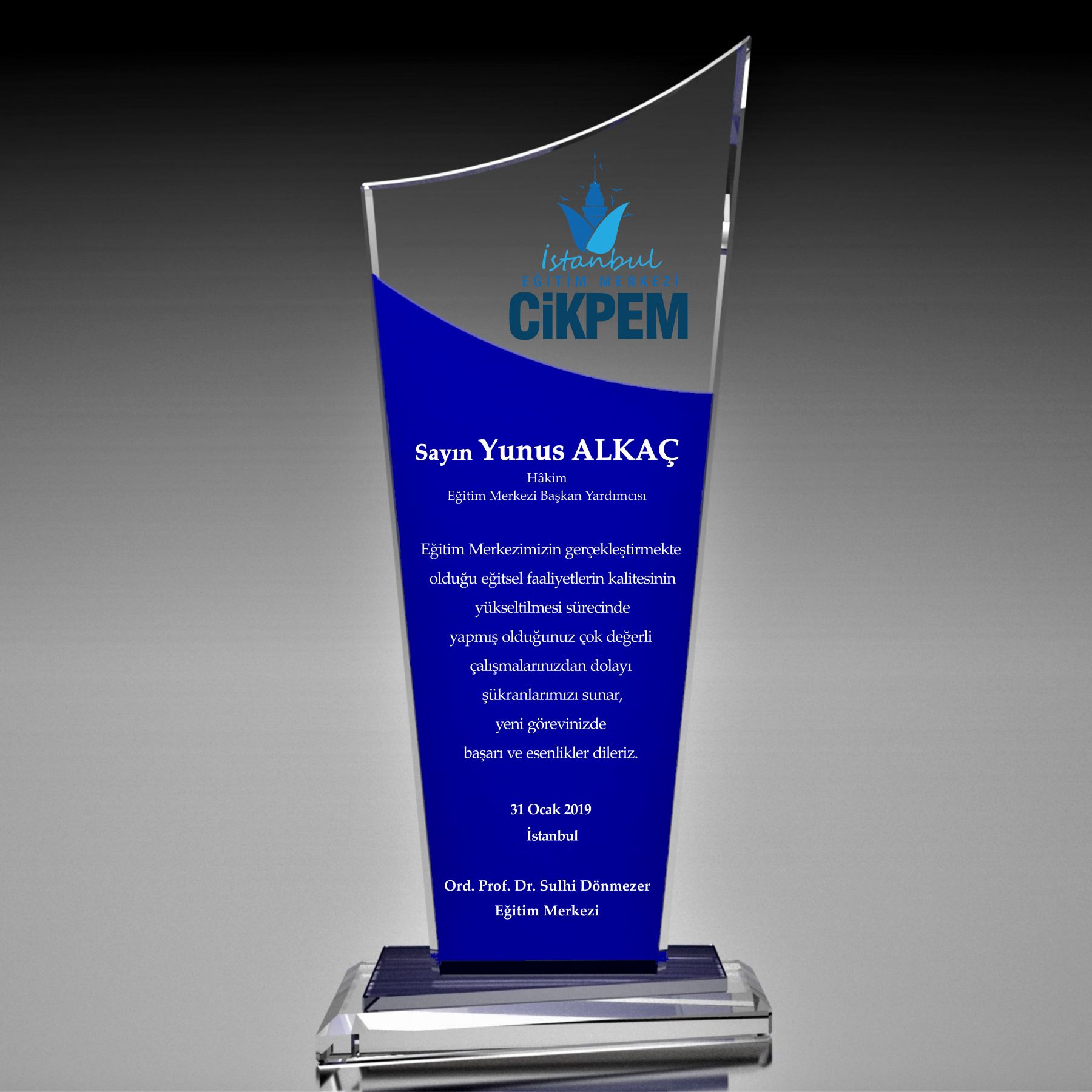 Kristal Plaket Model 36