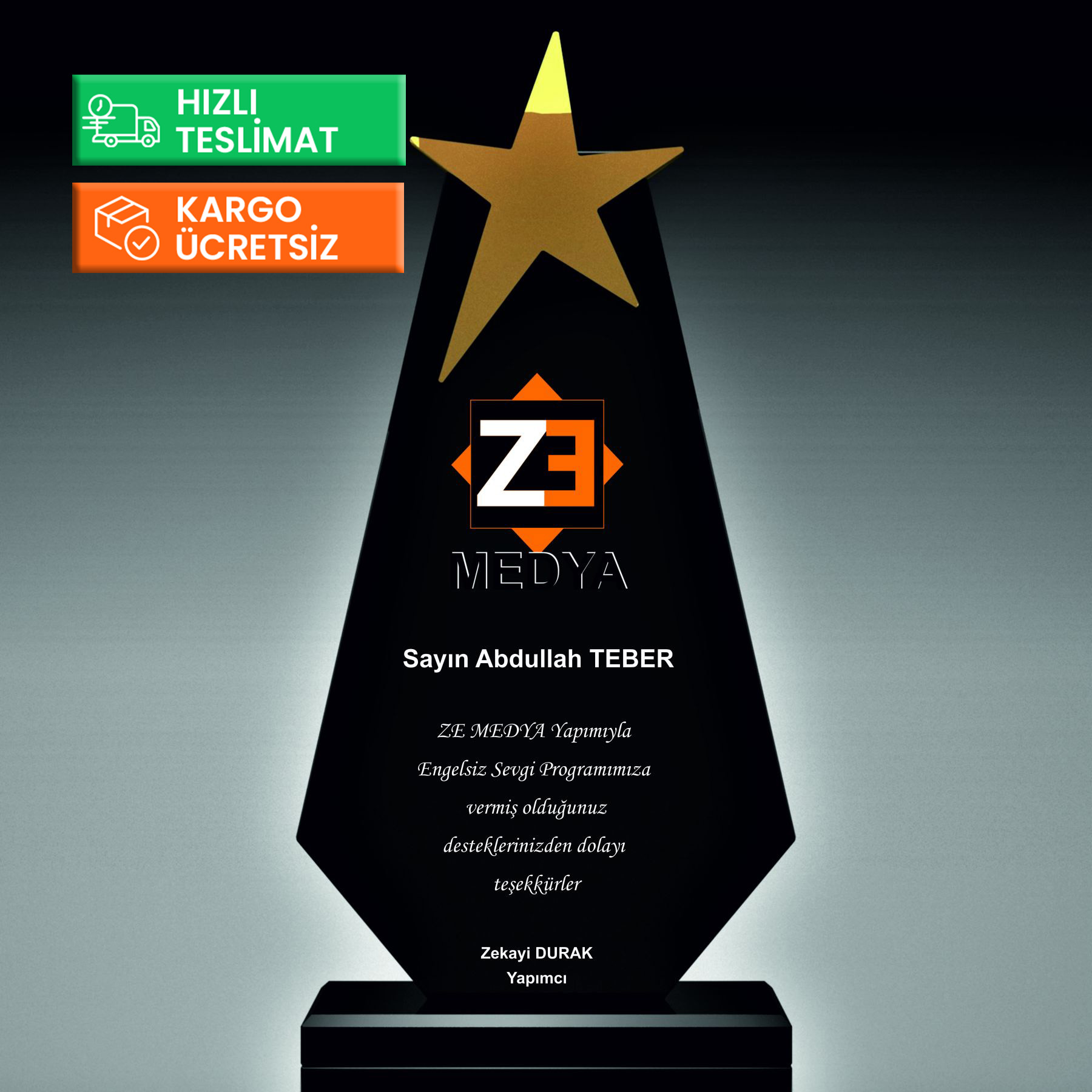 Kristal Plaket Model 36