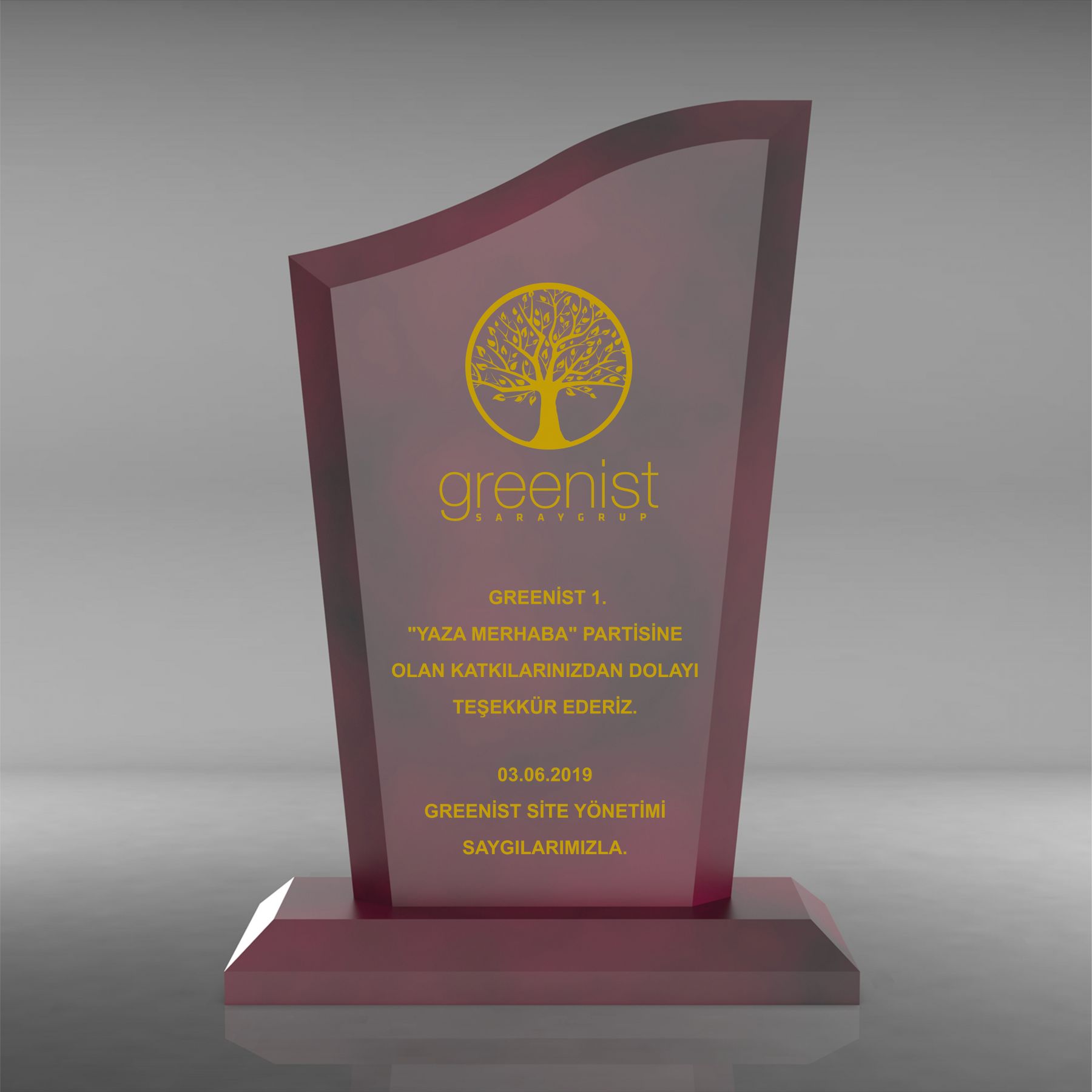 Ahşap Plaket Model 6