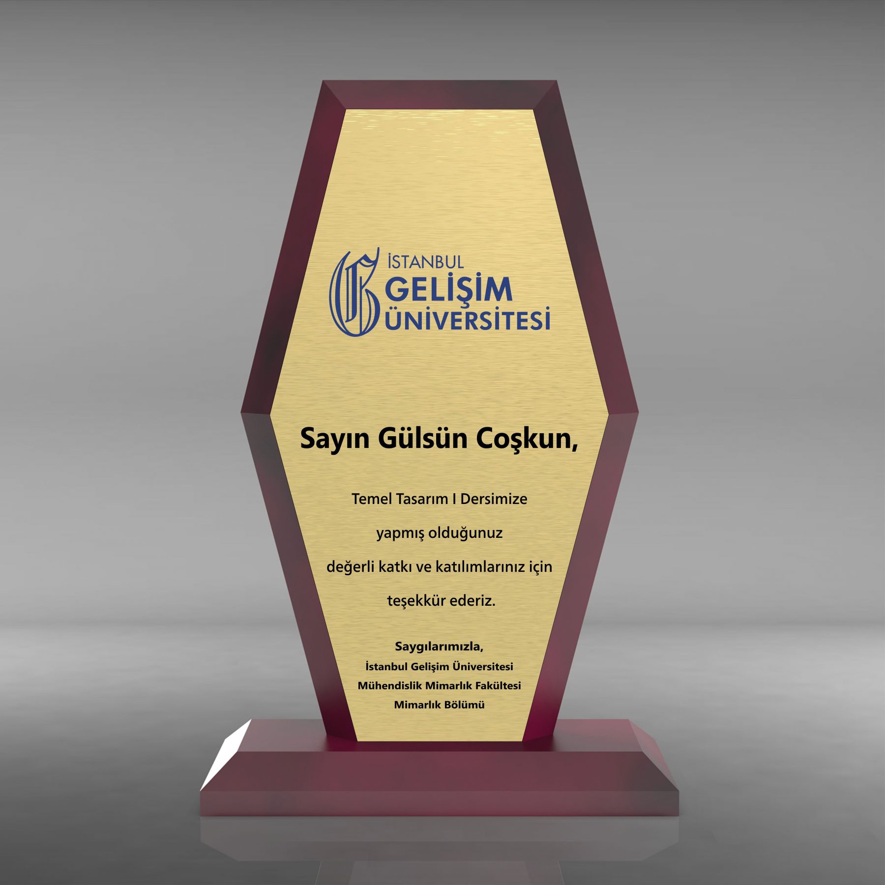Ahşap Plaket Model 6