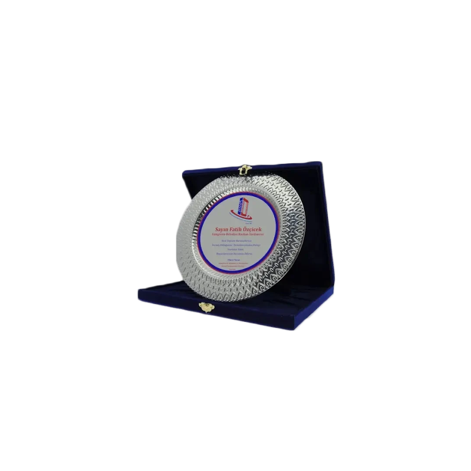 Kadife Kutulu Gümüş Plaket Model 3