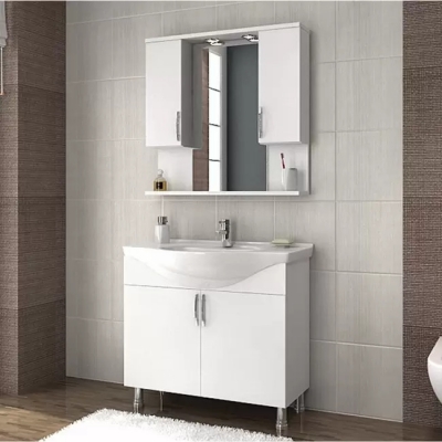 Mahadiyos 80 cm Beyaz MDF Banyo Dolabı