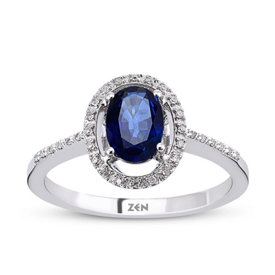 Pırlanta Safir Yüzük